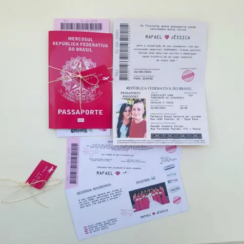 Convite Passaporte para Padrinhos