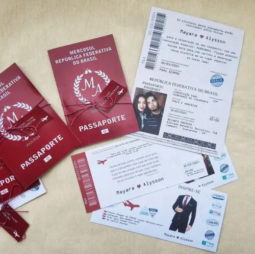Convite Passaporte para Padrinhos
