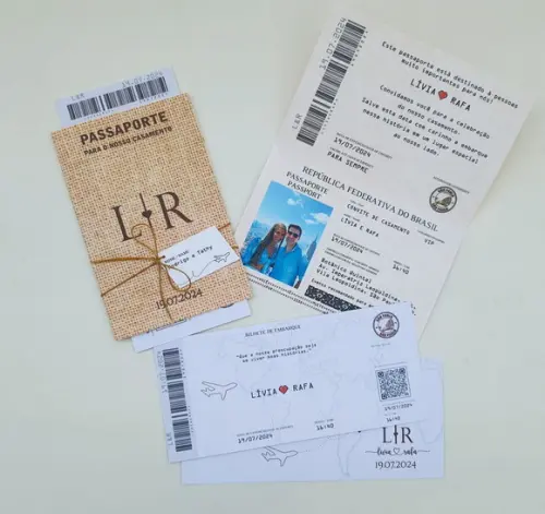 Convite Passaporte Rústico