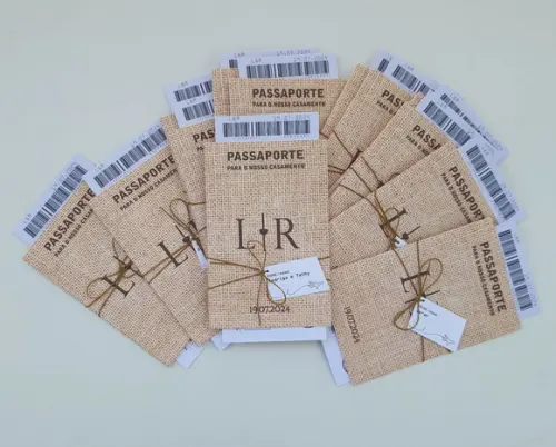 Convite Passaporte Rústico