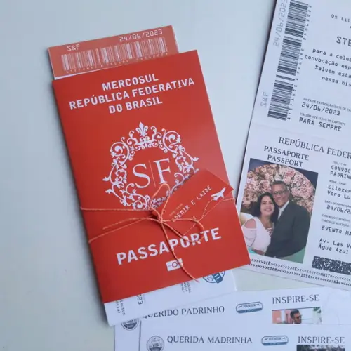 Convite Passaporte Terracota