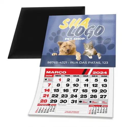 Imã de Geladeira com Calendário Personalizado (45 Unidades)