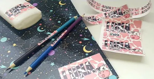 Frete Grátis -100 Etiquetas Escolar em Vinil -volta às Aulas