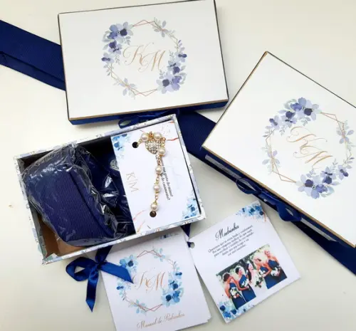 Kit Caixa Pulseira, Gravata e Manual de Padrinhos