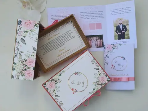 Kit Caixa Pulseira, gravata e manual de padrinhos