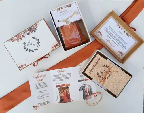 Kit Caixa Pulseira, Gravata e Manual de Padrinhos