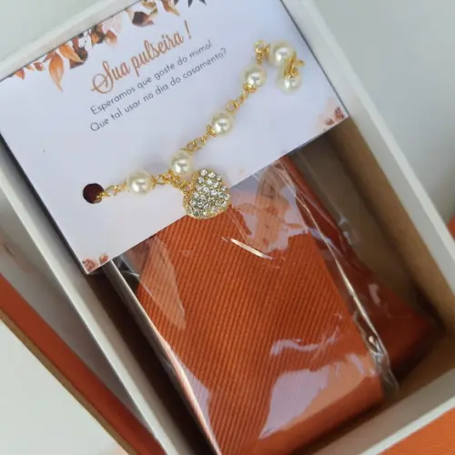 Kit Caixa Pulseira, Gravata e Manual de Padrinhos