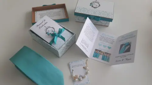 Kit Caixa Pulseira, Gravata E Manual De Padrinhos