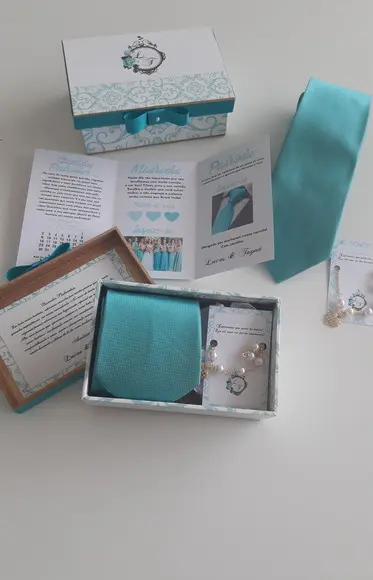 Kit Caixa Pulseira, Gravata E Manual De Padrinhos