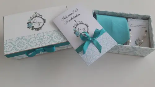 Kit Caixa Pulseira, Gravata E Manual De Padrinhos