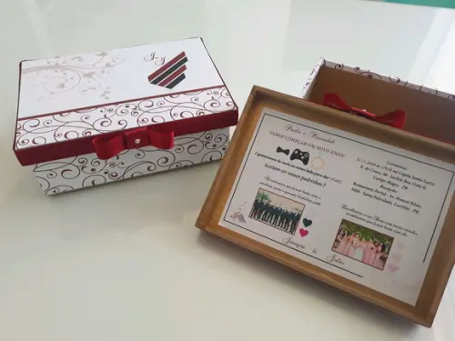 Lembrança para padrinhos caixa