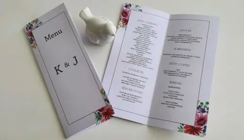 menu casamento