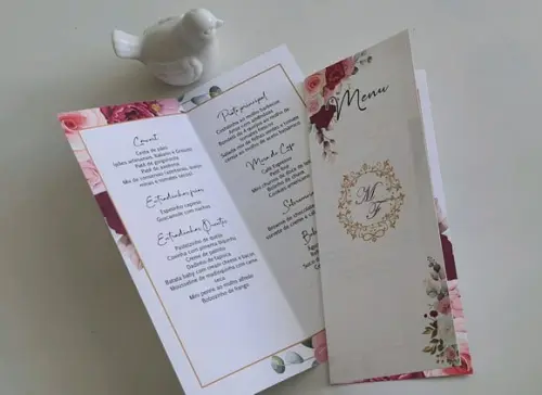 menu casamento