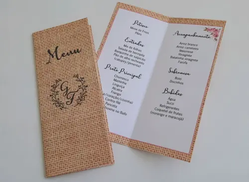 menu casamento