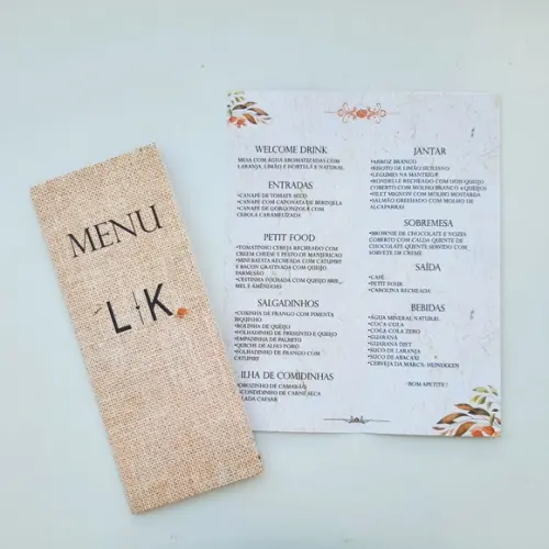 Menu Casamento Rustico
