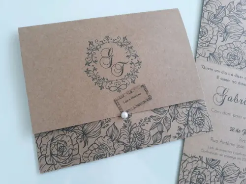 Papel Grosso Convite de Casamento Simples