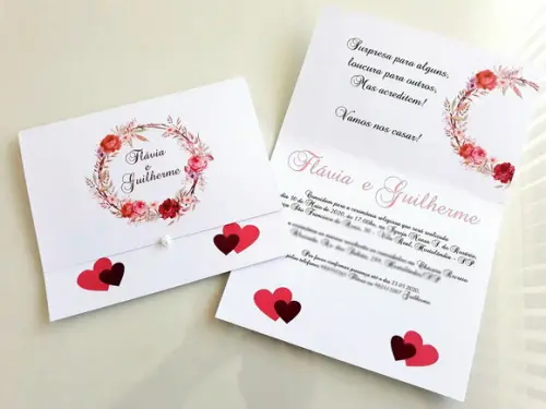 Papel Grosso Convite de Casamento Simples