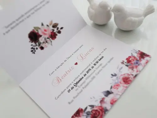 Papel Grosso Convite de Casamento Simples