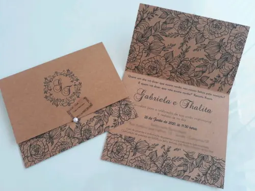 Papel Grosso Convite de Casamento Simples