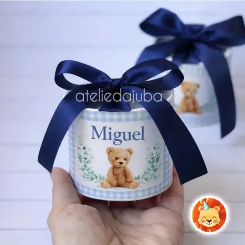 KIT 10 Mini Tubolata Personalizada Maternidade Lembrancinha Ursin