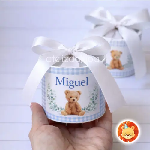 KIT 10 Mini Tubolata Personalizada Maternidade Lembrancinha Ursin