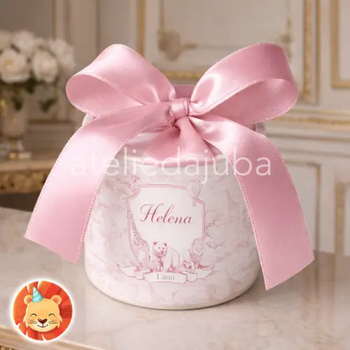 KIT 10 Mini Tubolata Personalizada Toile de Jouy Maternidade Safari Lembrancinha 5x6 cm - Vários Temas