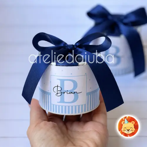 KIT 10 Mini Tubolata Personalizada Maternidade Xadrez Lembrancinha 5x6 cm - Todos Temas