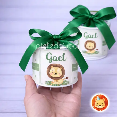 KIT 10 Mini Tubolata Personalizada Safari Lembrancinha 5x6 cm - T