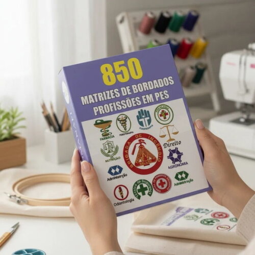 Matriz de Bordado Direito Brinde 850 Matrizes Profissoes