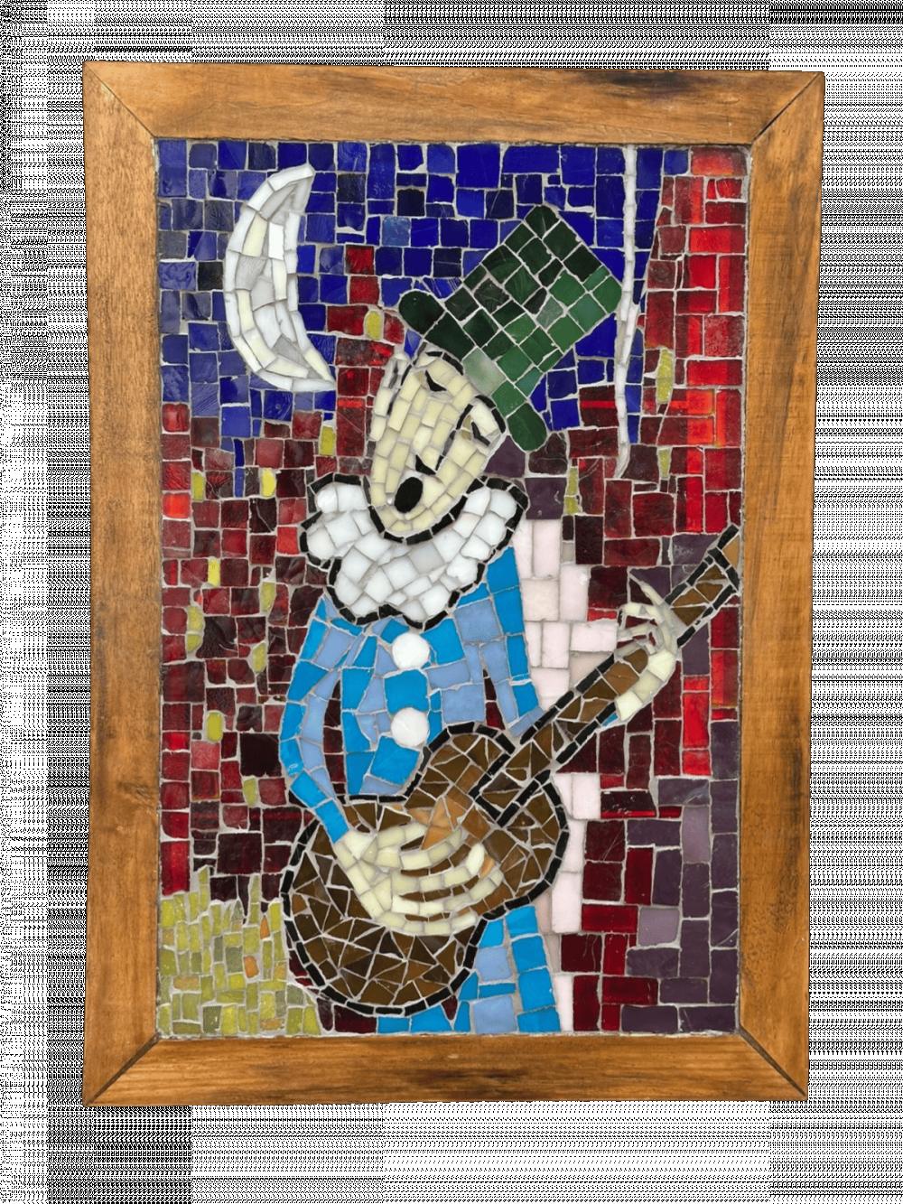 Quadro em Mosaico Músico Pierrot