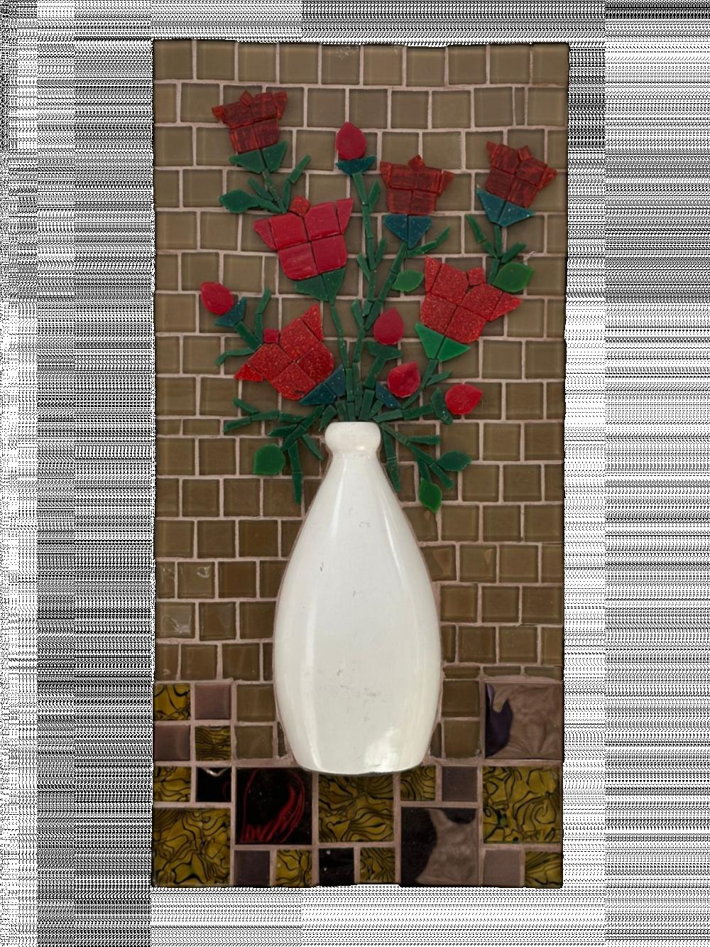 Quadro Mosaico Vaso Branco