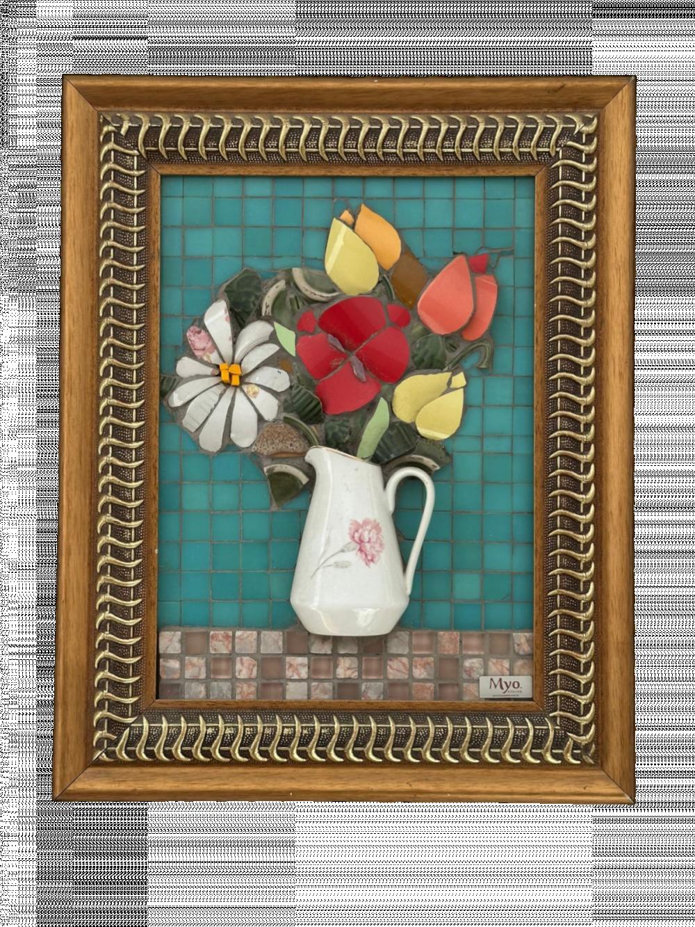 Quadro Buquê de Flores em Mosaico