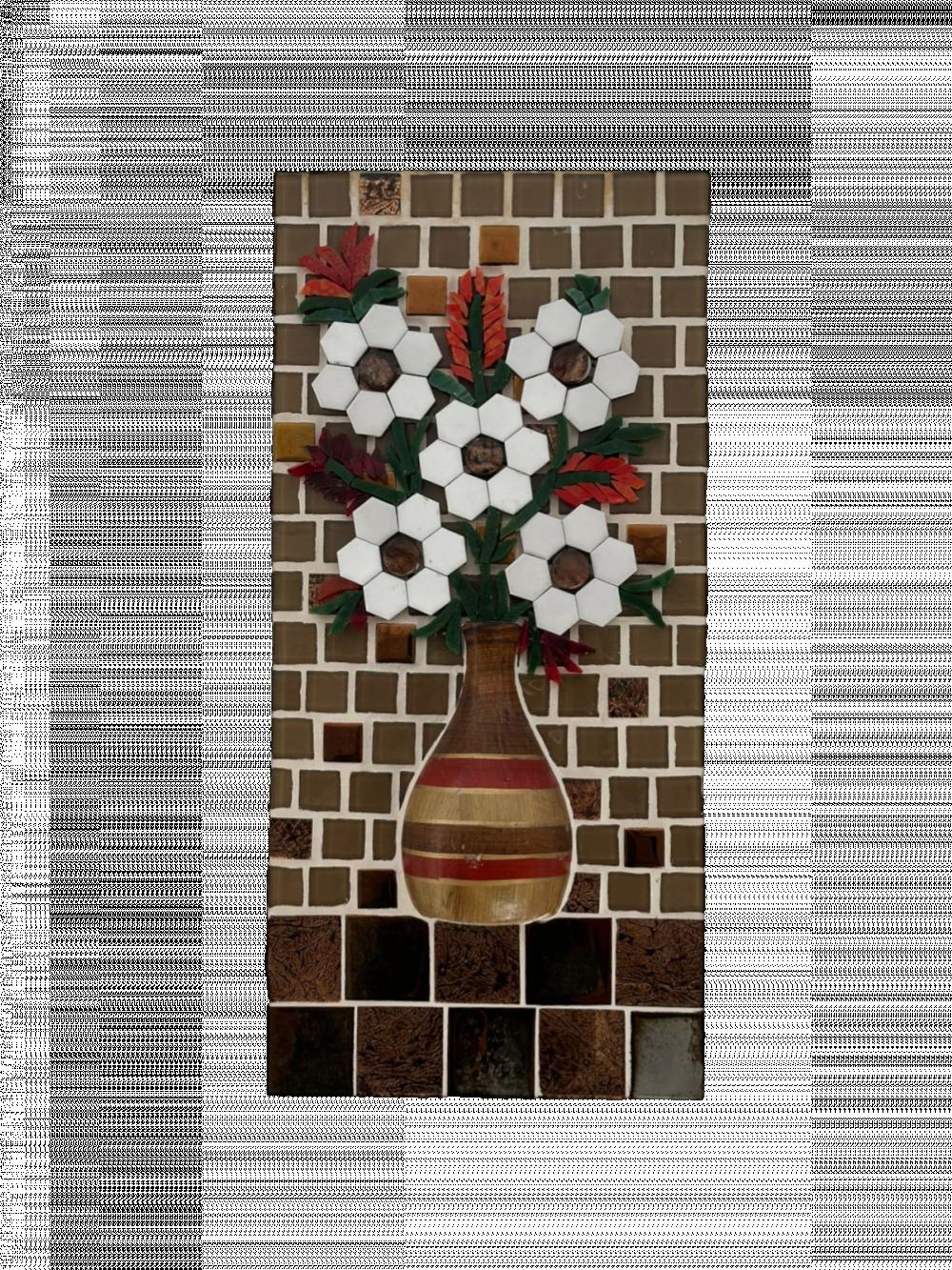 Quadro Mosaico Vaso Multicor