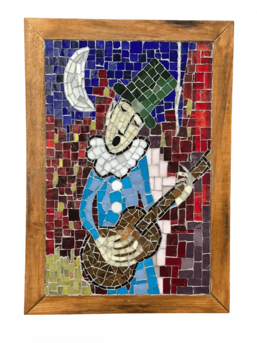 Quadro em Mosaico Músico Pierrot