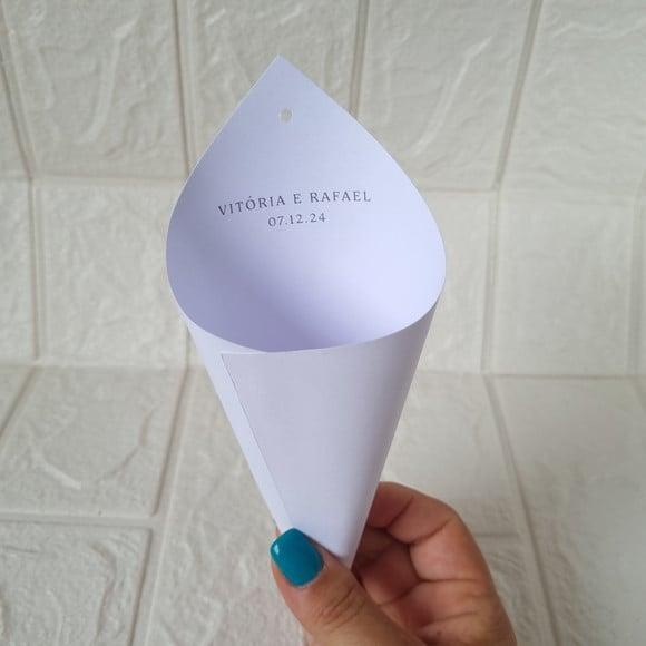 Cone para Pétala de Rosas Casamento Minimalista