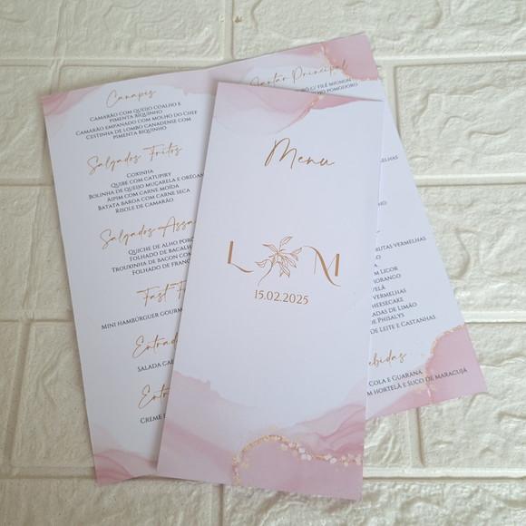 Menu Cardápio Casamento Perolado