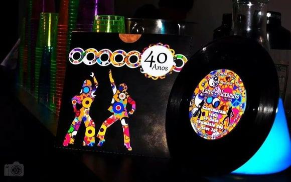 Convite Vinil Anos 70 Hippie