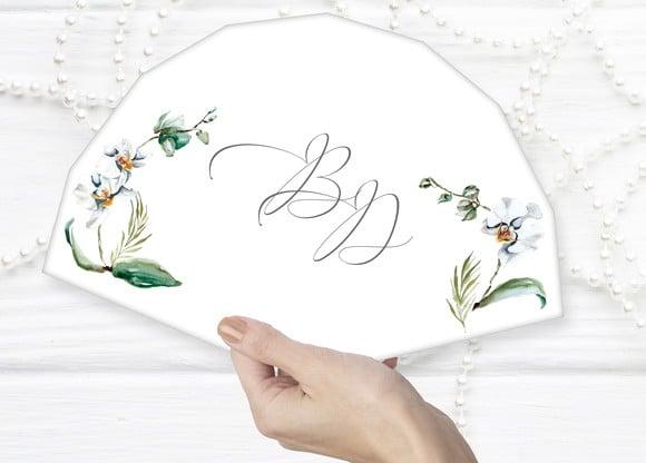 Leque Personalizado de Papel para Casamento