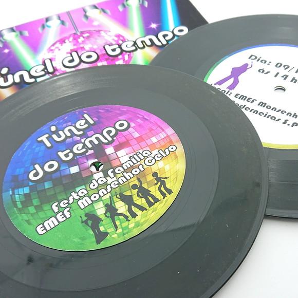 Convite Vinil Anos 80 Disco
