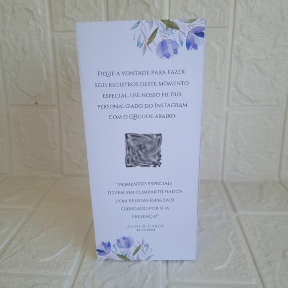 Menu Cardápio Prisma Triângulo para Casamento
