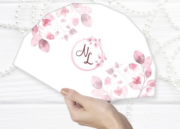 Leque Personalizado de Papel Casamento