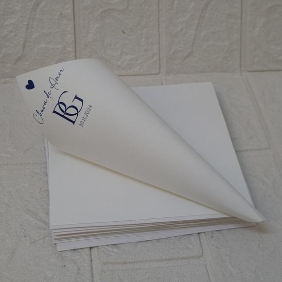Cone para Pétala de Rosas Casamento Minimalista