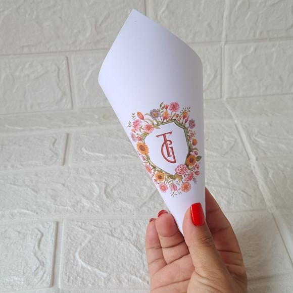Cone para Pétala de Rosas Casamento