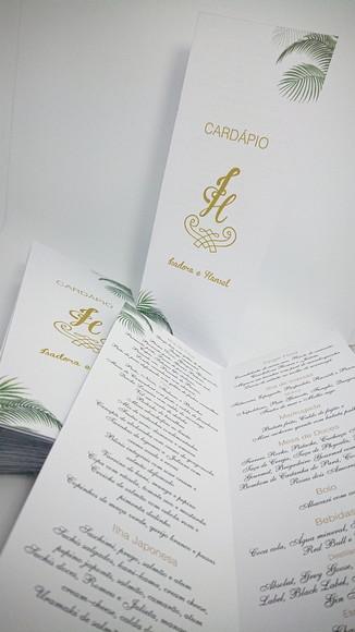 Menu Cardápio Casamento Perolado
