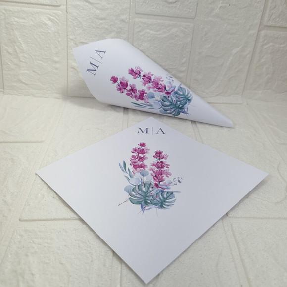 Cone para Pétala de Rosas Casamento Lavanda