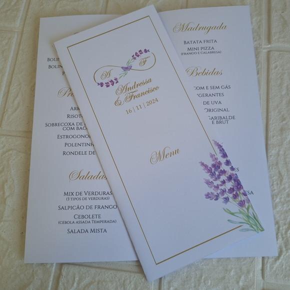 Cardápio Menu Lavanda