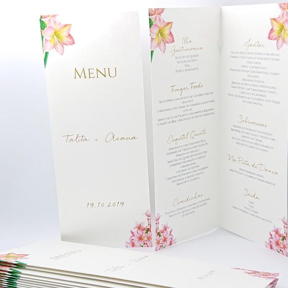 Menu Cardápio Lírios Perolado