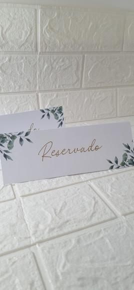 Reservado de Mesa para Casamento Folhagem