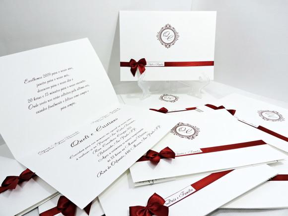 Convite Casamento Clássico Marsala