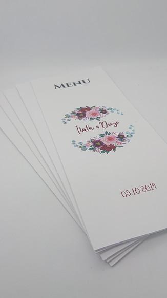 Cardápio Menu Florais Marsala